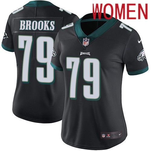 Women Philadelphia Eagles 79 Brandon Brooks Nike Black Vapor Limited NFL Jersey